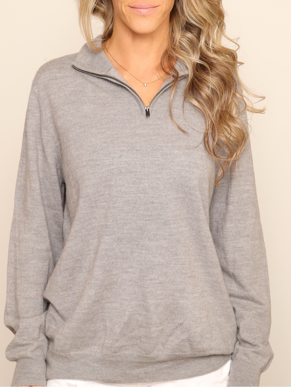 Christian Lacroix Light Gray Merino Wool Crewneck Sweater